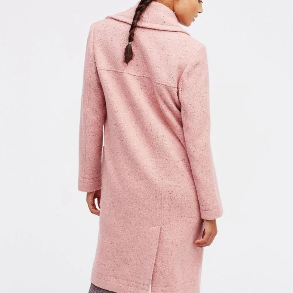 NWOT FREE PEOPLE PINK AUDREE OVERCOAT sz M - Picture 4 of 7